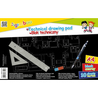 Blok techniczny GIMBOO, A4, 10 kart., 150gsm, czarny