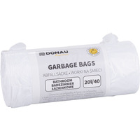 Worki na �mieci DONAU HOME, �azienkowe (HDPE), 20l, 40 szt., bia�e