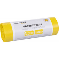 Worki na �mieci DONAU HOME, do segregacji, plastik (LDPE), 120l, 10 szt., ��te