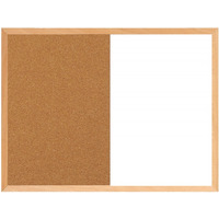 Tablica sucho�cieralno - korkowa, OFFICE PRODUCTS Combo, 60x40 cm, w ramie drewnianej