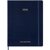 Kalendarz tygodniowy vertykalny MOLESKINE 2026, 15M, XXL, mi�kka oprawa, 23, 5x28cm, sapphire blue