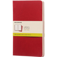 Zestaw 3 zeszyt�w MOLESKINE Cahier Journals, L, 13x21cm, g�adki, 80 stron, cranberry red