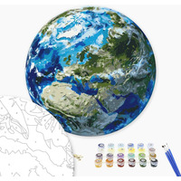 Malowanie po numerach BRUSHME, okr�g�y, �r. 40 cm, Ziemia, 1 szt