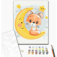 Malowanie po numerach BRUSHME, 30x40 cm, kids, lis na ksi�ycu, 1 szt