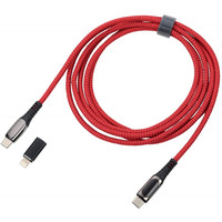 Kabel �aduj�cy TROIKA Speedy XL, 2m, przej�ci�wka USC-C na lightning, czerwony
