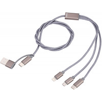 Kabel �aduj�cy TROIKA Dreizack, 1m, 3w1, szary
