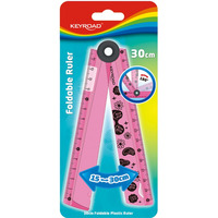 Cyrkola KEYROAD, linijka 15-30cm + k�tomierz + cyrkiel w jednym, zawieszka, mix kolor�w