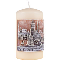 �wieca s�upek DONAU HOME Africa Travel, 80x150mm, kremowy