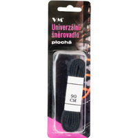 Sznurowad�a VM FOOTWEAR, p�askie, 90 cm, czarno-szare