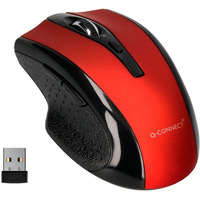 Myszka bezprzewodowa Q-CONNECT, 4-przyciskowa, obur�czna, 2xAAA, czerwona