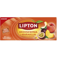 Herbata LIPTON owocowa, brzoskwinia i marakuja, 20 torebek