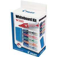 Komplet marker�w sucho�cieralnych do tablic (5szt. mix kolor marker + g�bka + holder) V-BOARD MASTER PILOT PIKIT-VBM-S5