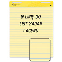 Samoprzylepne arkusze konferencyjne Post-it Super Sticky, na flipchart, 63, 5x76, 2cm, w lini� do list zada� i agend, 30 kart., �