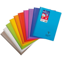 Ko�onotatnik koverbook, w ok�adce z pp, 17x22 cm, w linie z marginesem, 80 kartek, mix kolor�w CLAIREFONTAINE 356801C