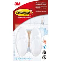 Haki �azienkowe COMMAND (BATH-18), �rednie, 2 szt., bia�e