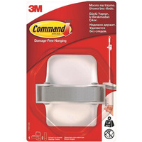 Uchwyt na szczotki COMMAND (17007), 1 uchwyt, 2 du�e paski, bia�y