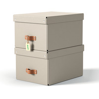 Pude�ko do przechowywania Leitz Puro z pokrywk�, �rednie, 17 l, z tektury w 100% z recyklingu, 2 szt., be�owe 61490012