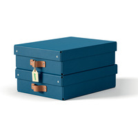 Pude�ko do przechowywania Leitz Puro z pokrywk�, �rednie niskie, 8 l, z tektury w 100% z recyklingu, 2 szt., granatowe 61480068