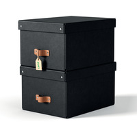 Pude�ko do przechowywania Leitz Puro z pokrywk�, �rednie, 17 l, z tektury w 100% z recyklingu, 2 szt., czarne 61490095