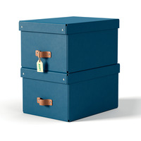 Pude�ko do przechowywania Leitz Puro z pokrywk�, �rednie, 17 l, z tektury w 100% z recyklingu, 2 szt., granatowe 61490068