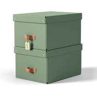 Pude�ko do przechowywania Leitz Puro z pokrywk�, �rednie, 17 l, z tektury w 100% z recyklingu, 2 szt., zielone 61490050