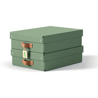 Pude�ko do przechowywania Leitz Puro z pokrywk�, �rednie niskie, 8 l, z tektury w 100% z recyklingu, 2 szt., zielone 61480050