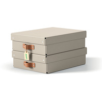 Pude�ko do przechowywania Leitz Puro z pokrywk�, �rednie niskie, 8 l, z tektury w 100% z recyklingu, 2 szt., be�owe 61480012