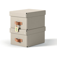 Pude�ko do przechowywania Leitz Puro z pokrywk�, ma�e, 7 l, z tektury w 100% z recyklingu, 2 szt., be�owe 61470012