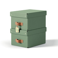 Pude�ko do przechowywania Leitz Puro z pokrywk�, ma�e, 7 l, z tektury w 100% z recyklingu, 2 szt., zielone 61470050