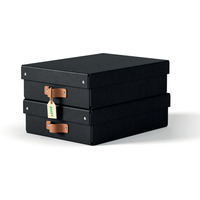 Pude�ko do przechowywania Leitz Puro z pokrywk�, �rednie niskie, 8 l, z tektury w 100% z recyklingu, 2 szt., czarne 61480095