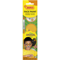 Farby do malowania twarzy JOVI Animal, 3x8ml, z p�dzelkiem i g�bk�, mix kolor�w