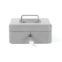 Kasetka na pieni�dze Q-CONNECT, �rednia, 205x160x90mm, srebrna