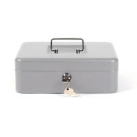 Kasetka na pieni�dze Q-CONNECT, du�a, 255x200x90mm, srebrna