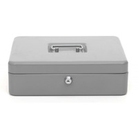 Kasetka na pieni�dze Q-CONNECT, ekstra du�a, 330x235x90mm, srebrna