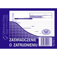 502-5 Zawiadczenie o zatrudnieniu MICHALCZYK&PROKOP A6 80 kartek