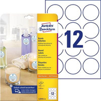 Etykiety o nietypowych ksztatach, A4, 10 ark./op., Q60 mm, biae, AVERY ZWECKFORM, L3416-10
