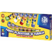 Farby plakatowe Astra 12 kolorw - tuba 30 ml, 83110901