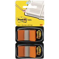 Zak�adki indeksuj�ce POST-IT (680-O2EU), PP, 25, 4x43, 2mm, 2x50 kart., pomara�czowy