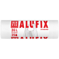 Worki na �mieci ALUFIX, z uszami, HDPE, 35l, 25 szt., bia�e
