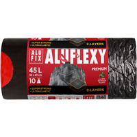 Worki na �mieci ALUFIX Aluflexy, z ta�m�, LDPE, 45l, 10 szt., stalowe