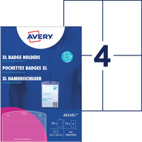 Holdery na identyfikatory A6, 105 148 mm, opak. XL 50 szt. + 13 ark./52 wk�ady 190 g/m, przezroczyste, 4834XL