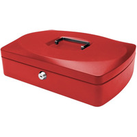 Kasetka na pieni�dze Q-CONNECT, ekstra du�a, 330x235x90mm, czerwona