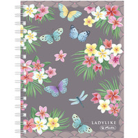 Brulion na spirali A5 100k kratka Ladylike butterfly 50044207 Herlitz