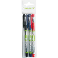 D�ugopis �elowo-fluidowy Q-CONNECT 0, 5mm, zawieszka 3szt., mix kolor�w