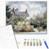 Malowanie po numerach BRUSHME, 40x50 cm, przytulne przedmie�cie, 1 szt., w pude�ku