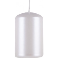 �wieca s�upek DONAU HOME Adwent Lakier, 50x80mm, 4 szt., bia�y per�a