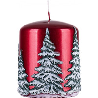 �wieca s�upek DONAU HOME Frozen Dreams, 70x90mm, czerwony