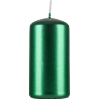 �wieca s�upek DONAU HOME Standard Lakier, 50x100mm, 4 szt., zielony metaliczny po�ysk