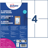 Holdery na identyfikatory A6 tekturowe, 105 148 mm, opak. XL 50 szt. + 13 ark./52 wk�ady 190 g/m, br�zowa tektura, 4839XL