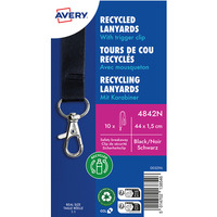 Smycze z recyklingowanego PET, 10 szt., 15 440 mm, czarne, 4842N
